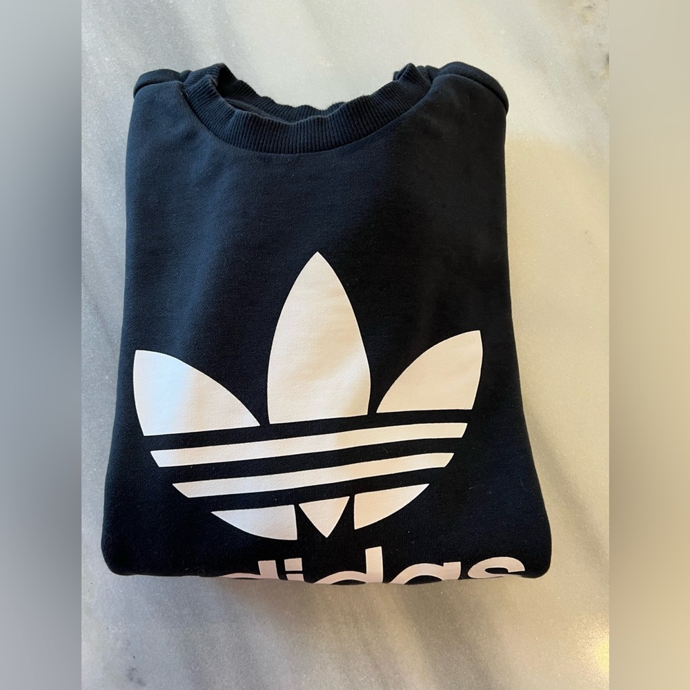 Adidas Men's classic trefoil Black Crewneck sweatshirt